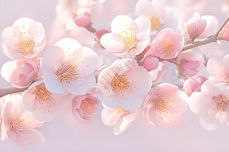 淡雅的桃花植物背景图片