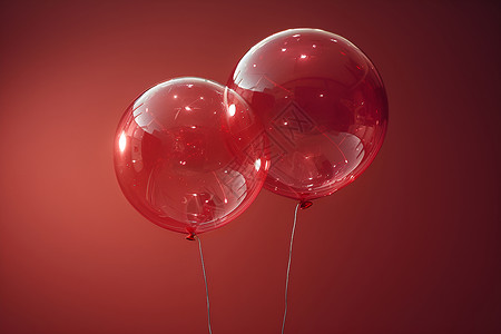 两个红气球节日红气球高清图片