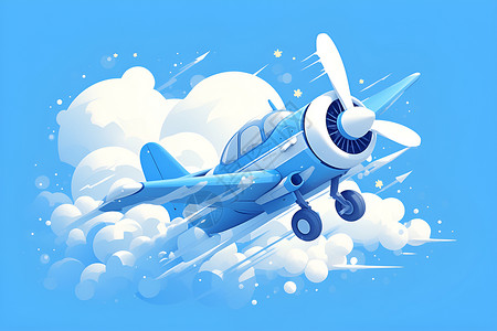 云端的飞机背景图片