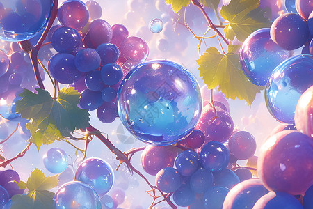 绚丽的葡萄背景图片