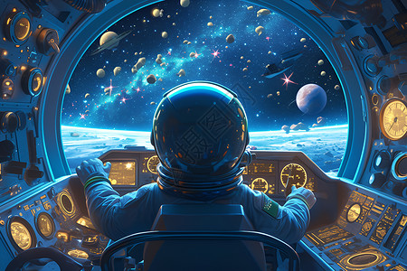 太空中的行星太空中的奇妙冒险插画