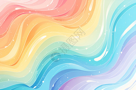 七彩波浪抽象与彩虹高清图片