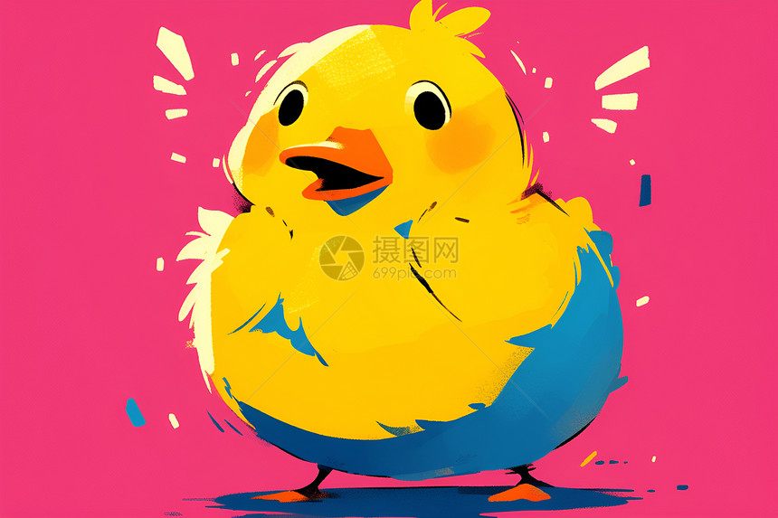 色彩斑斓的小黄鸭图片