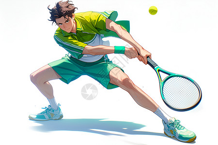 高手过招亮光下的网球高手插画