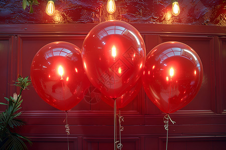 红色的气球组合背景图片