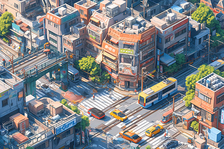 东京城市生活背景图片