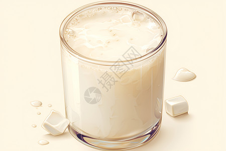 一杯酸奶一杯可口的牛奶插画
