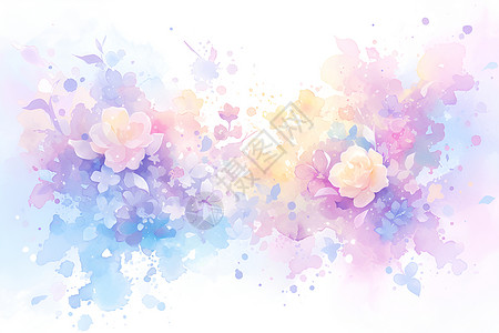 彩色水彩花朵背景图片
