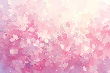 粉色小花盆栽粉色的水彩小花插画