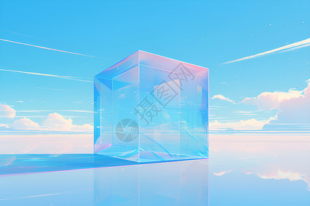 晶莹的玻璃立方体背景图片