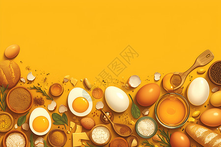鸡蛋艺术美味的早餐鸡蛋插画