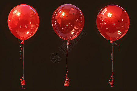 飘逸的美丽红气球背景图片