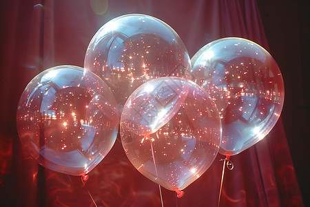 四个闪亮充气气球背景图片