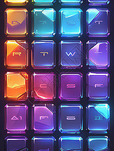 彩虹色的键盘背景图片