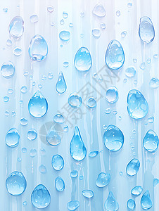雨滴玻璃窗户上的水珠插画