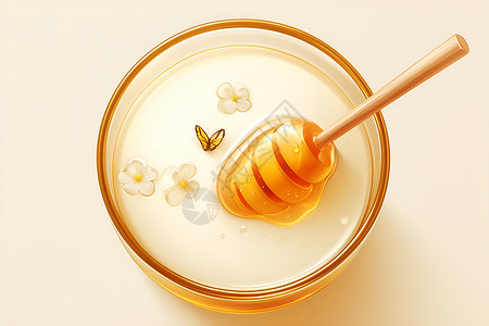 一碗蜂蜜一碗甜蜜的蜂蜜插画