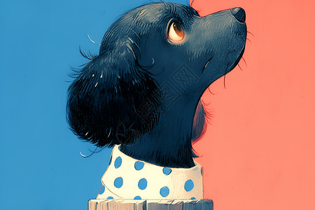 黑色狗狗一只黑色的狗狗插画