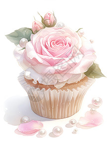 花卉造型的蛋糕插画
