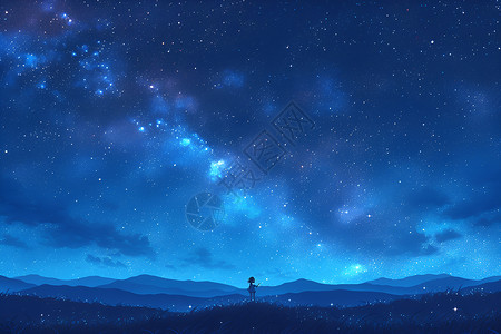 星空夜的唯美插画背景图片