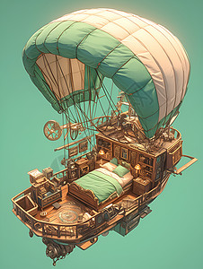 小船上的降落伞背景图片