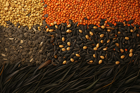 收获的豆类食材背景图片
