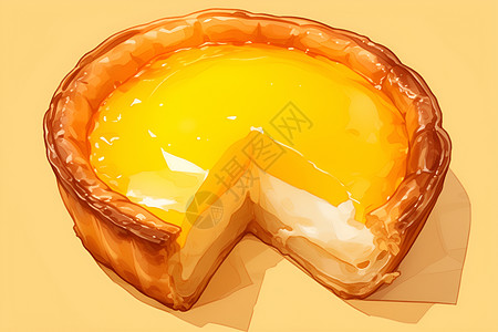 卡通蛋挞金黄色的蛋挞食物插画