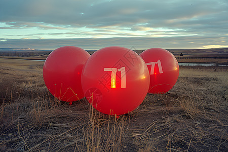 厨房数字艺术红气球上的数字背景