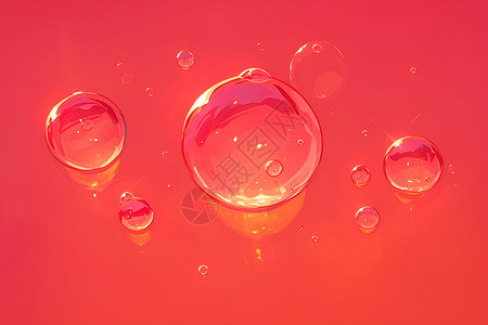 圆形桌面晶莹的水滴插画