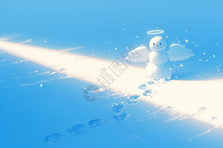 雪地里的雪人背景图片
