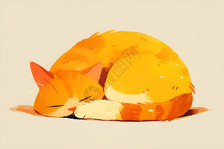 动物睡觉睡觉的猫咪插画