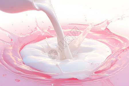 倾倒牛奶营养的白色液体插画