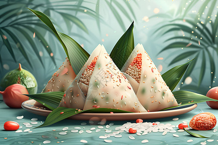 美味蜜枣粽子背景图片