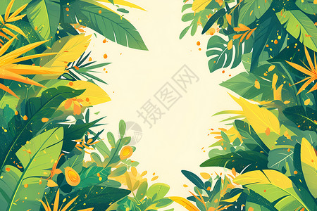 绿色热带植物背景图片