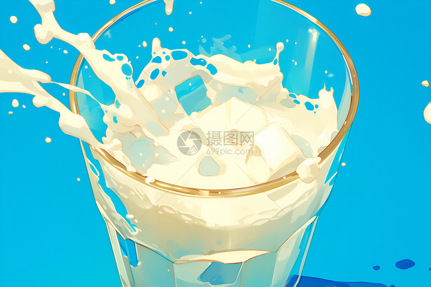 牛奶里的奶块图片