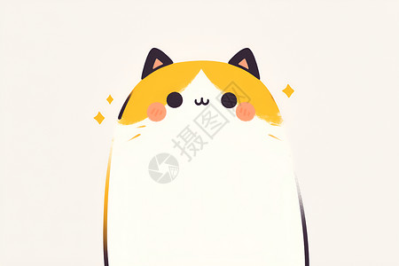 黄色猫咪可爱的黄色小猫插画
