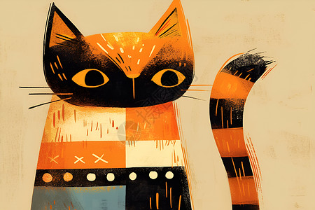 橘色色彩的猫咪背景图片