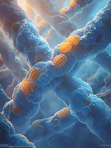 胰岛细胞交错细菌与细胞插画