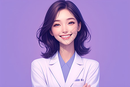 微笑女医生优雅的医生插画