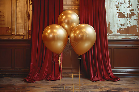 金色喜庆素材金色的充气气球背景