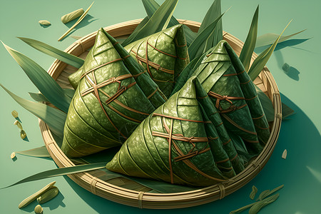 包裹粽叶的艺术背景图片