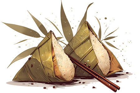 传统粽子插画背景图片