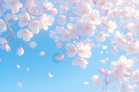 飘落的粉色樱花背景图片