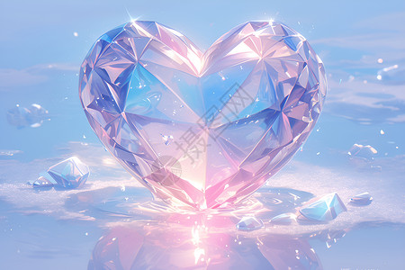 一颗心形钻石背景图片