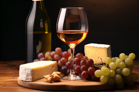 葡萄酒和水果背景图片
