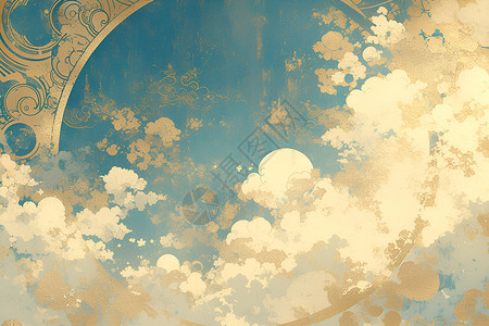 美丽的金色祥云背景图片