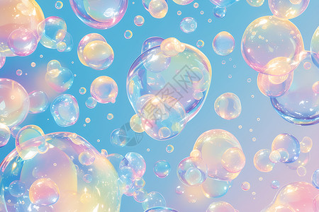绚丽多彩的泡泡背景图片