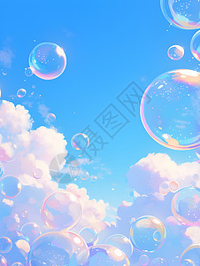 泡泡云云海里的泡泡插画