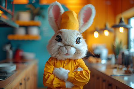 亚运会吉祥物餐厅的兔子大师设计图片