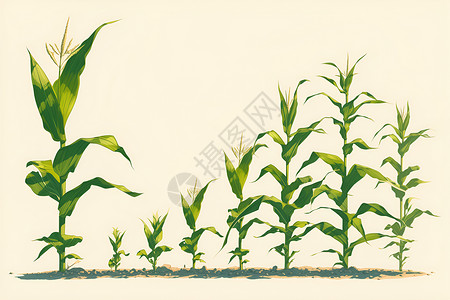 种庄稼发芽的玉米插画