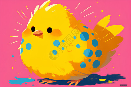 涂鸦色彩的小鸡背景图片